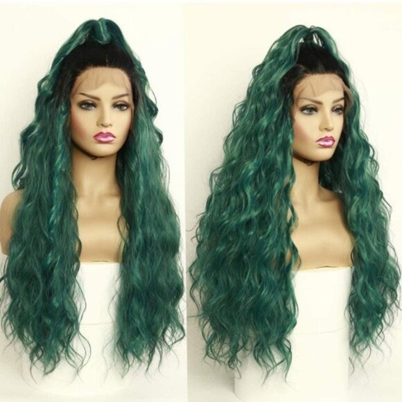 Ombre Green Lace Front Wig